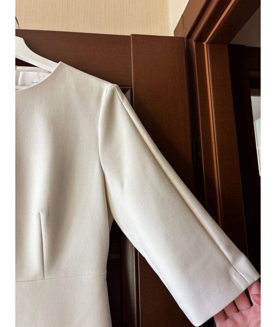 HUGO BOSS Белое хлопко-эластановое повседневное платье, фото 4