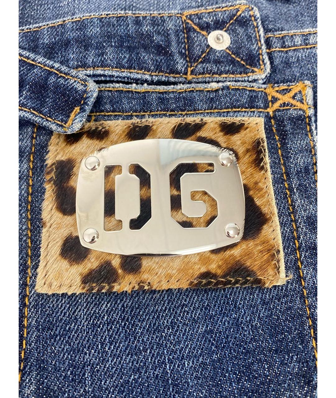 DOLCE&GABBANA Синие хлопковые прямые джинсы, фото 4
