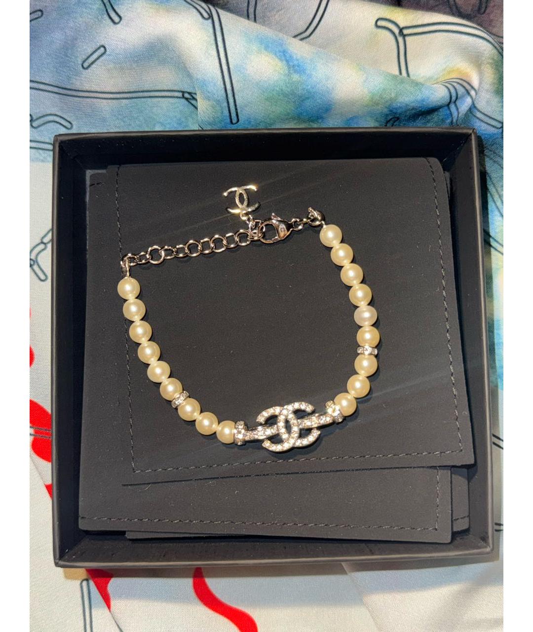CHANEL Серебрянный жемчужный браслет, фото 6