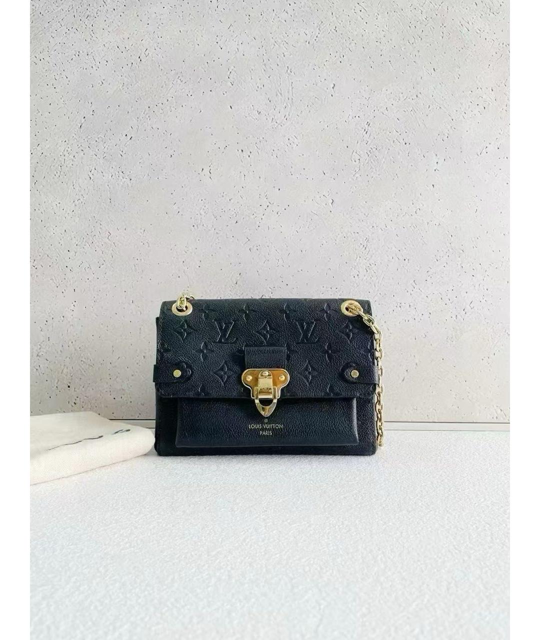 LOUIS VUITTON Черная кожаная сумка через плечо, фото 7
