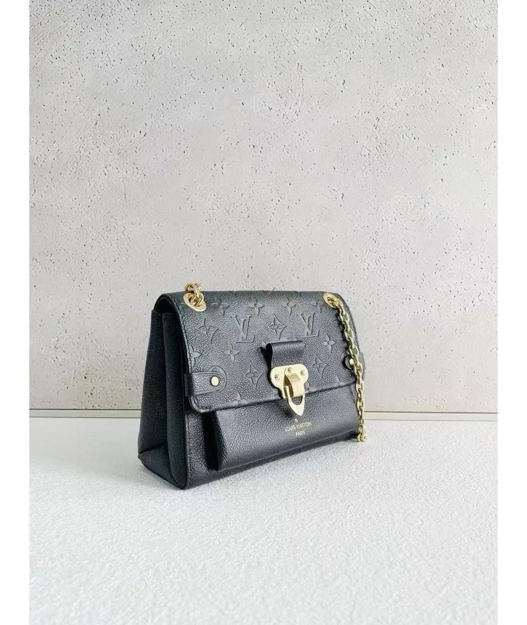 LOUIS VUITTON Черная кожаная сумка через плечо, фото 4