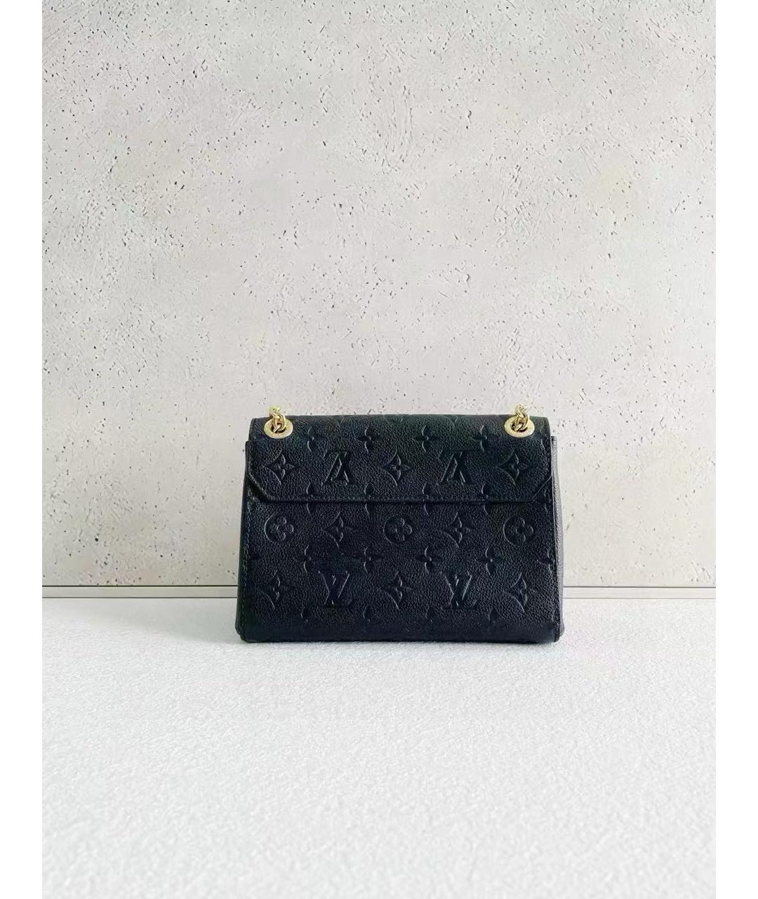 LOUIS VUITTON Черная кожаная сумка через плечо, фото 3