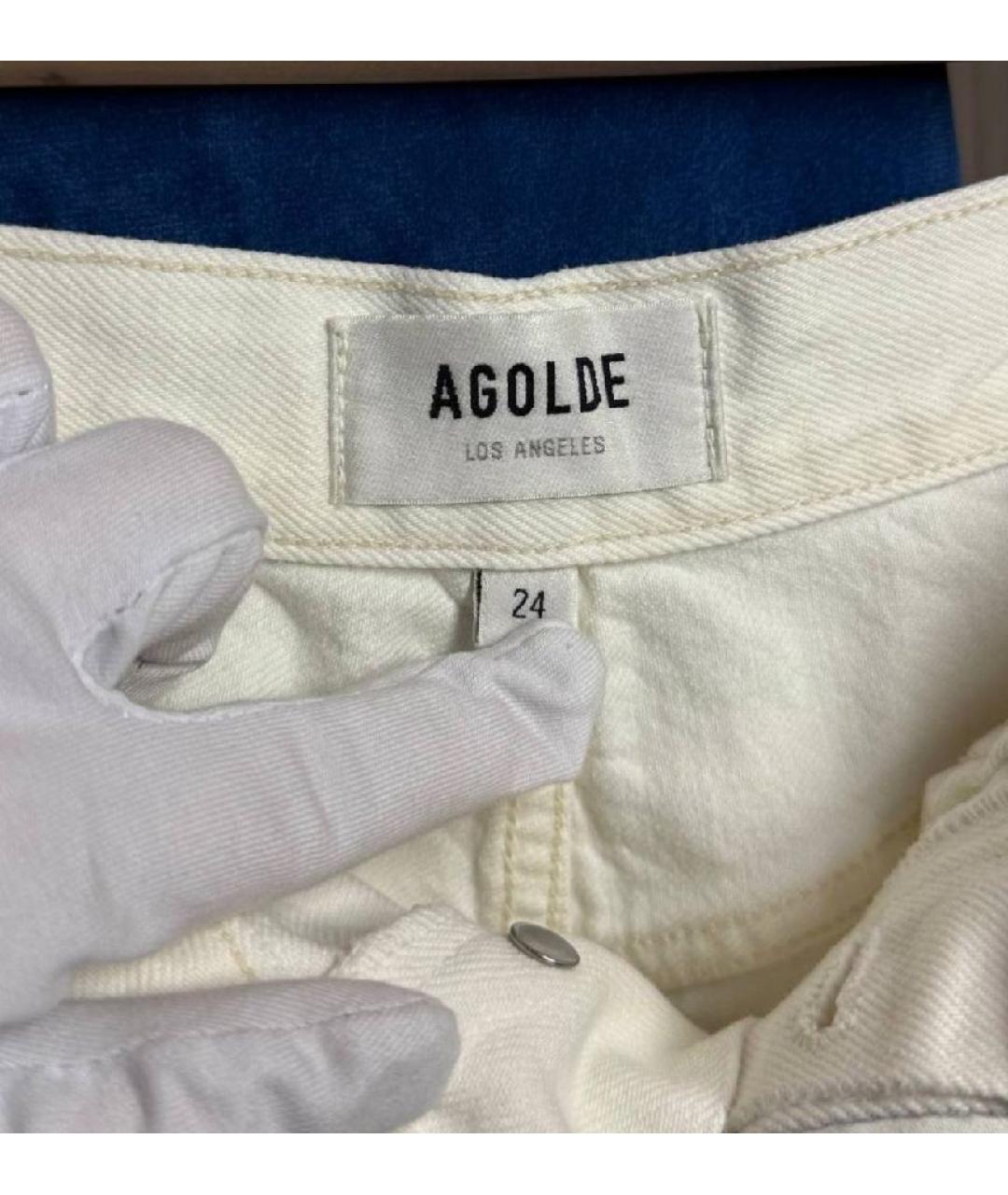 AGOLDE Белые хлопковые шорты, фото 3