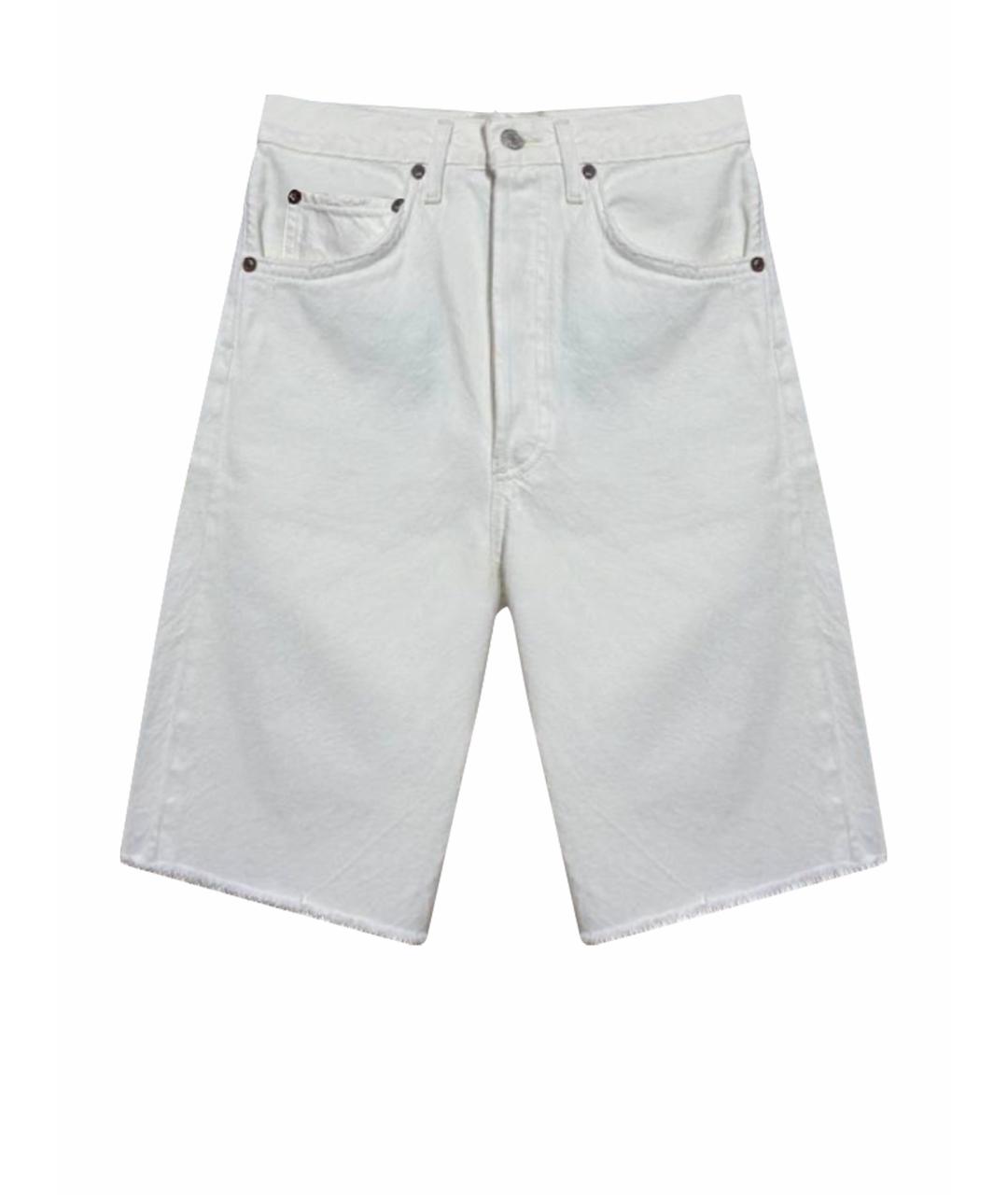 AGOLDE Белые хлопковые шорты, фото 1