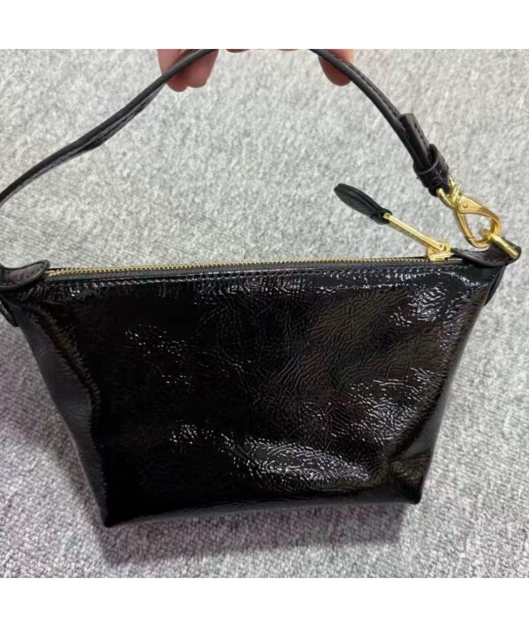 MIU MIU Черная сумка с короткими ручками из лакированной кожи, фото 2