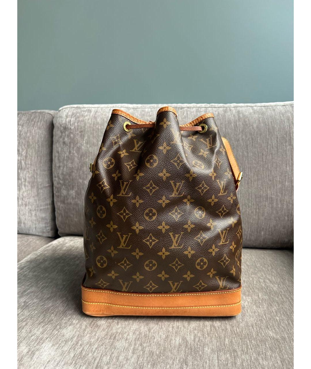 LOUIS VUITTON Коричневая кожаная сумка через плечо, фото 3