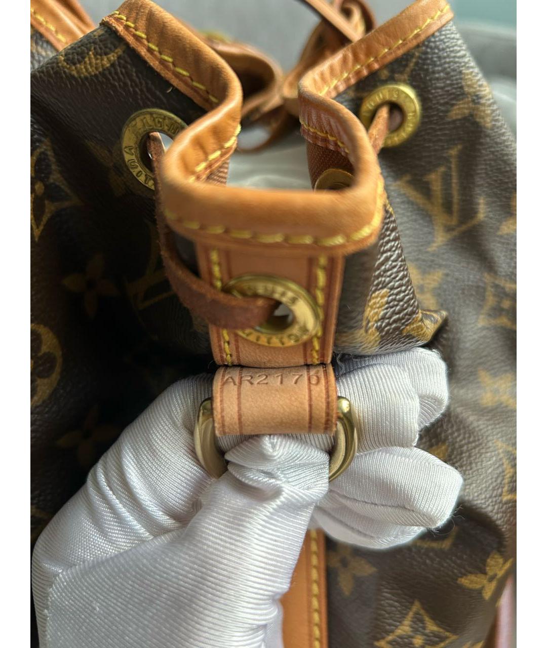 LOUIS VUITTON Коричневая кожаная сумка через плечо, фото 6