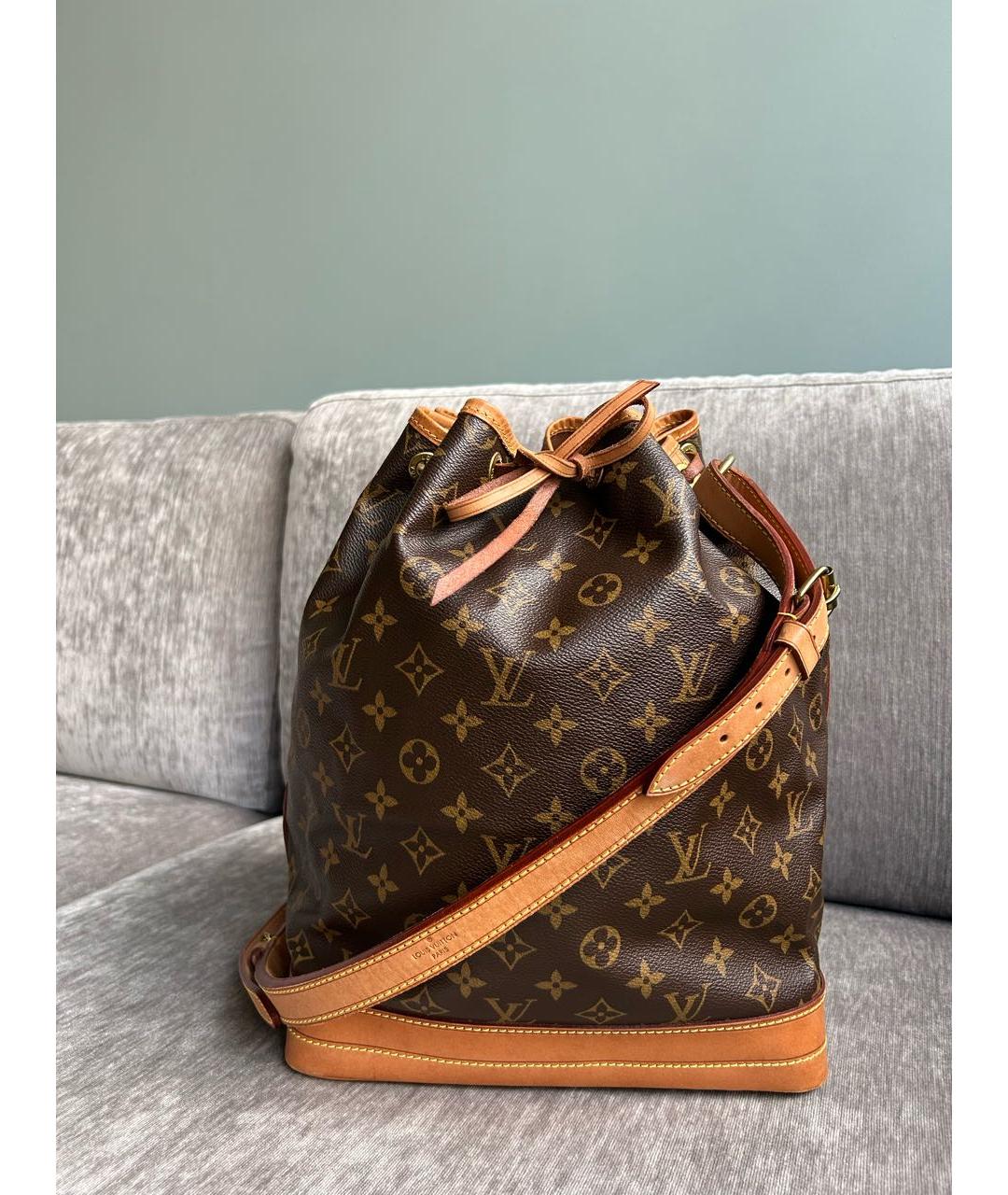 LOUIS VUITTON Коричневая кожаная сумка через плечо, фото 9