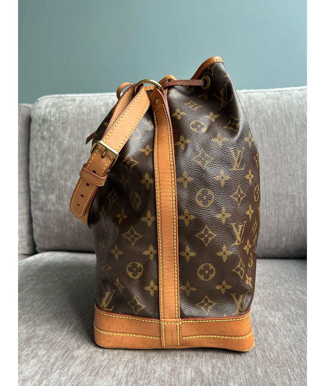 LOUIS VUITTON Коричневая кожаная сумка через плечо, фото 7