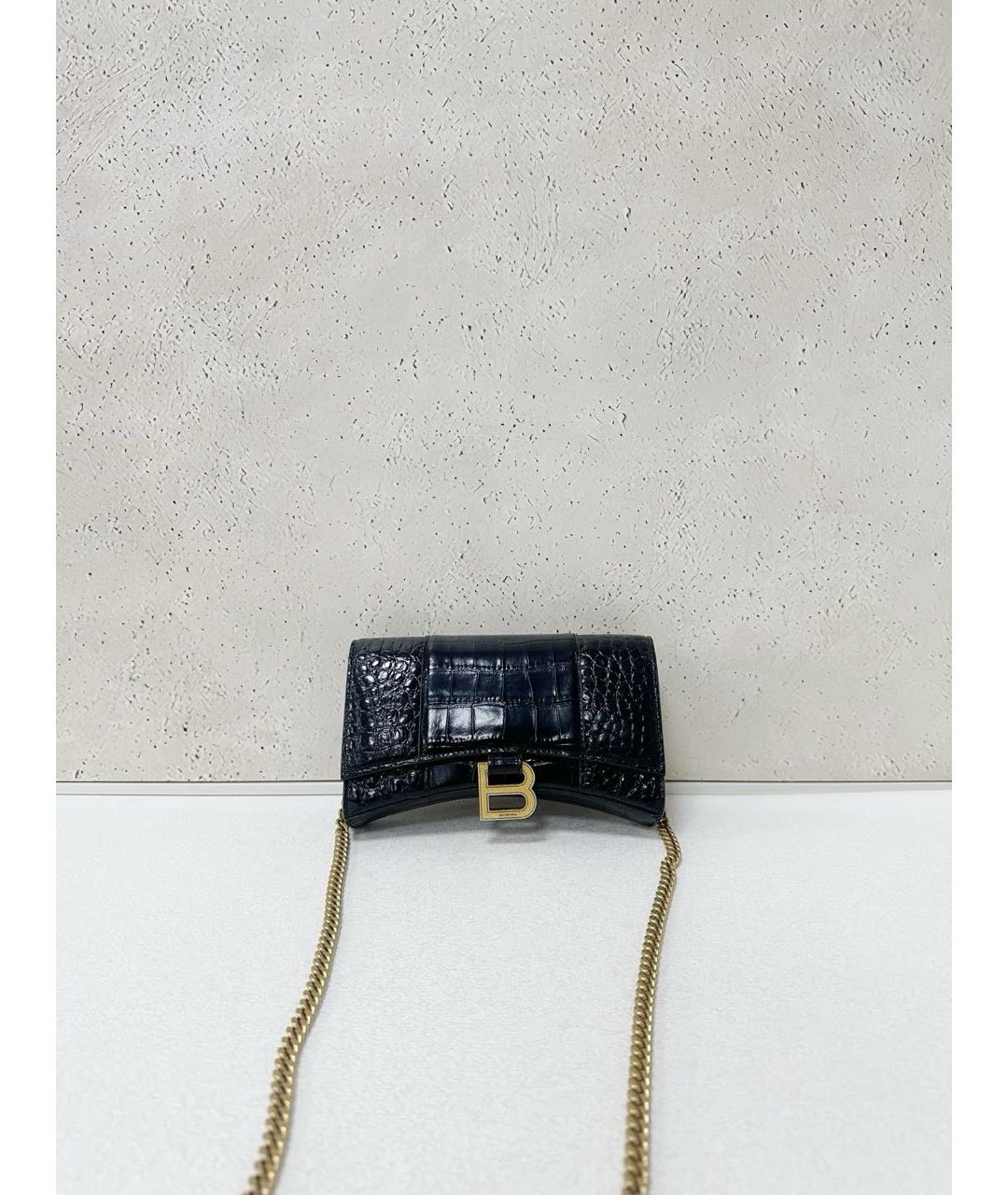 BALENCIAGA Черная кожаная сумка через плечо, фото 2