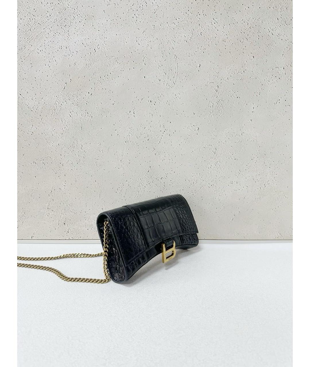 BALENCIAGA Черная кожаная сумка через плечо, фото 3