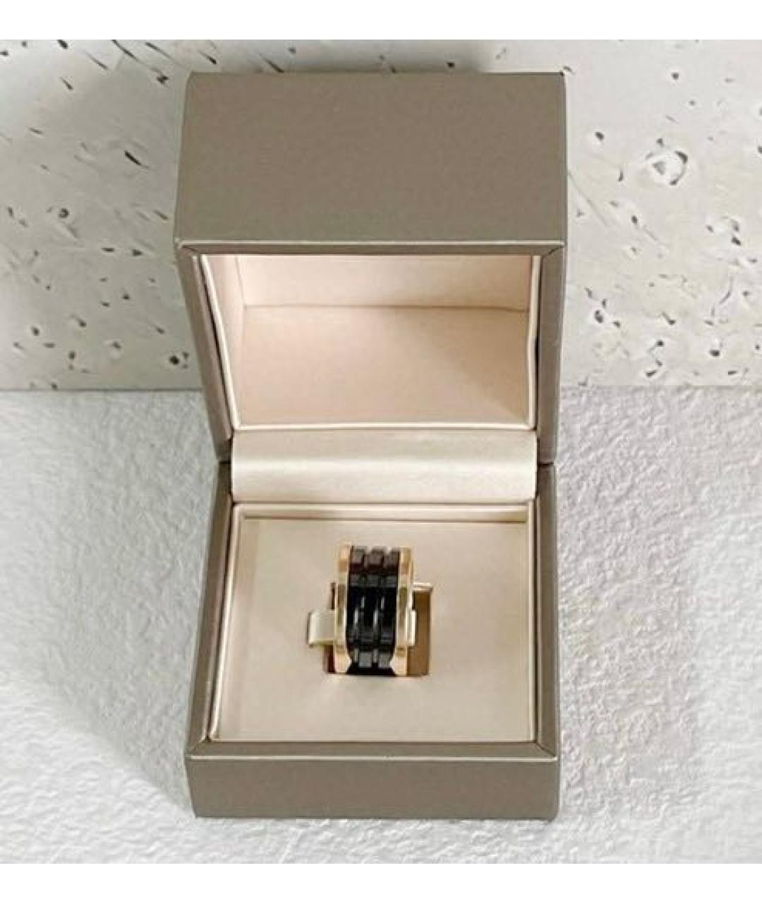 BVLGARI Черное кольцо из розового золота, фото 4