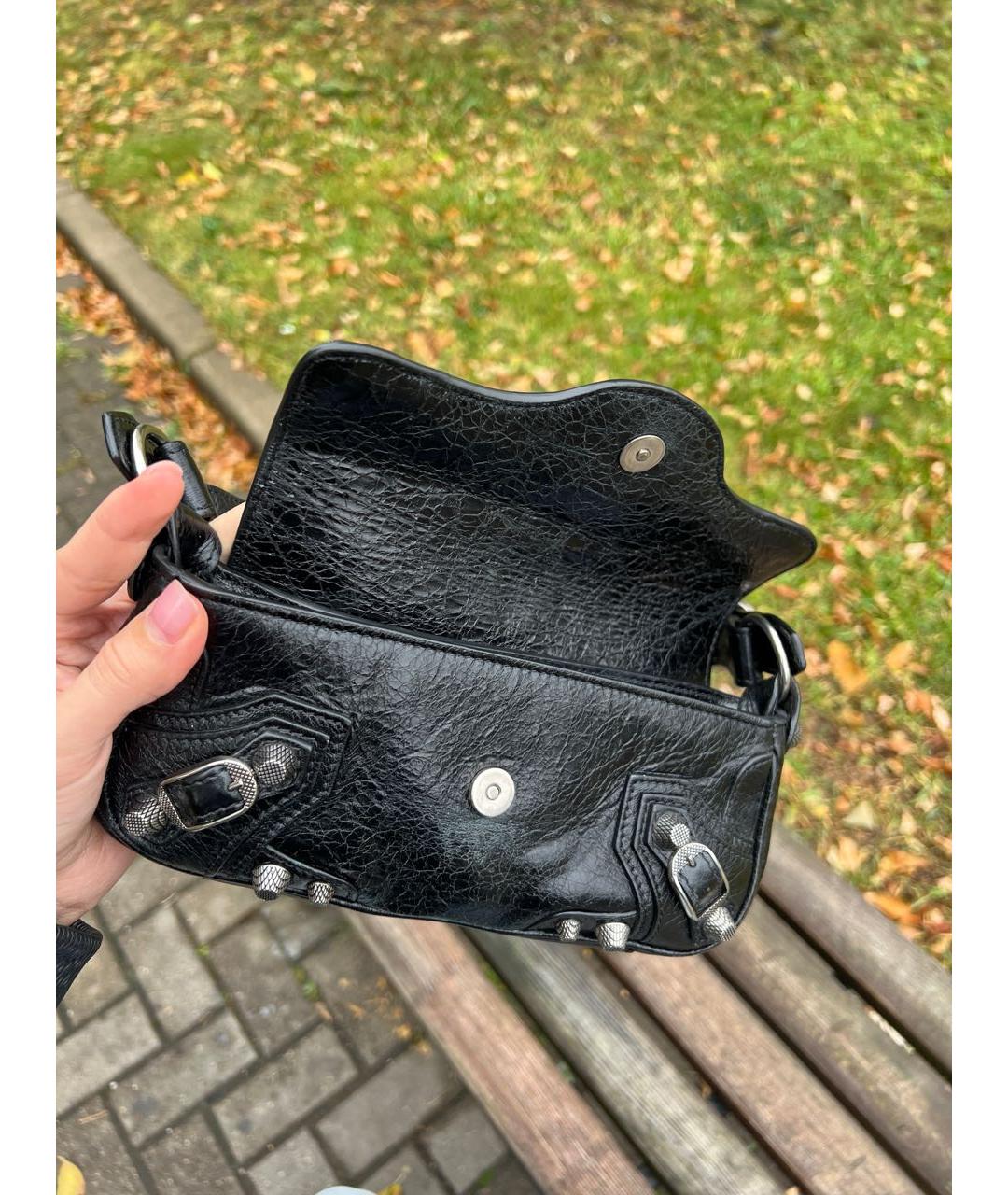 BALENCIAGA Черная кожаная сумка с короткими ручками, фото 6