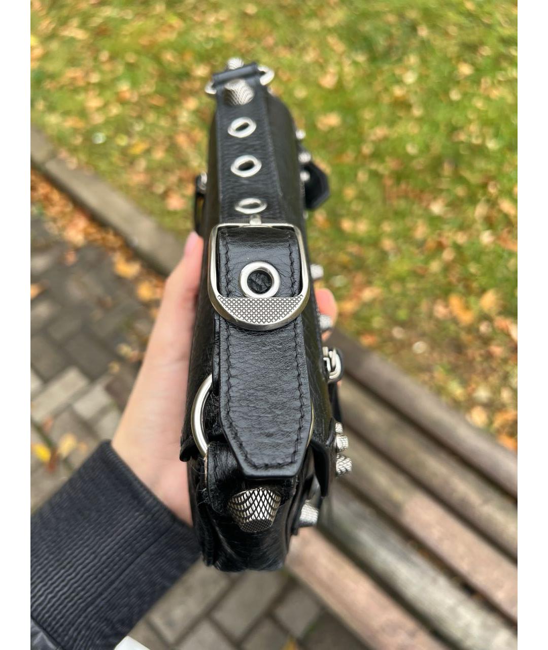 BALENCIAGA Черная кожаная сумка с короткими ручками, фото 8