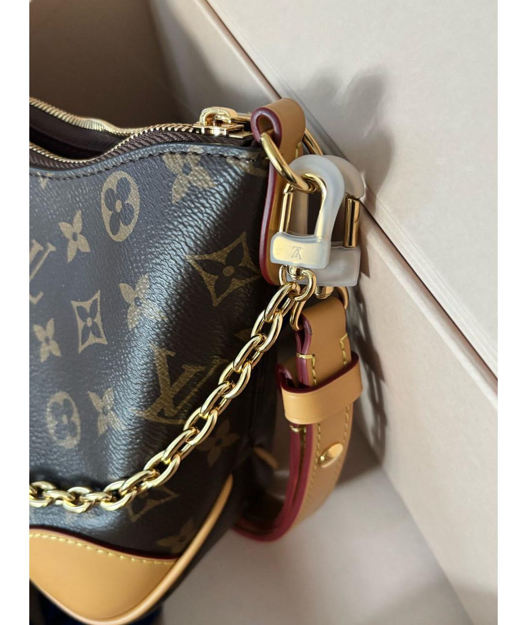 LOUIS VUITTON Коричневая кожаная сумка через плечо, фото 7