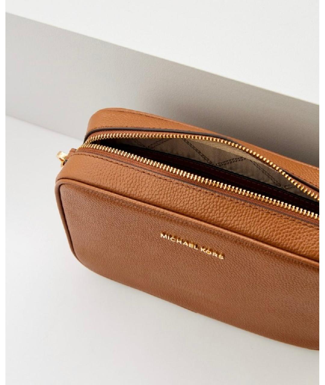 MICHAEL KORS Коричневая кожаная сумка через плечо, фото 4