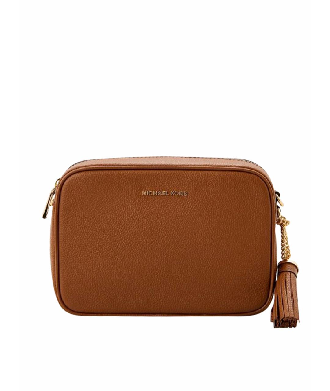 MICHAEL KORS Коричневая кожаная сумка через плечо, фото 1