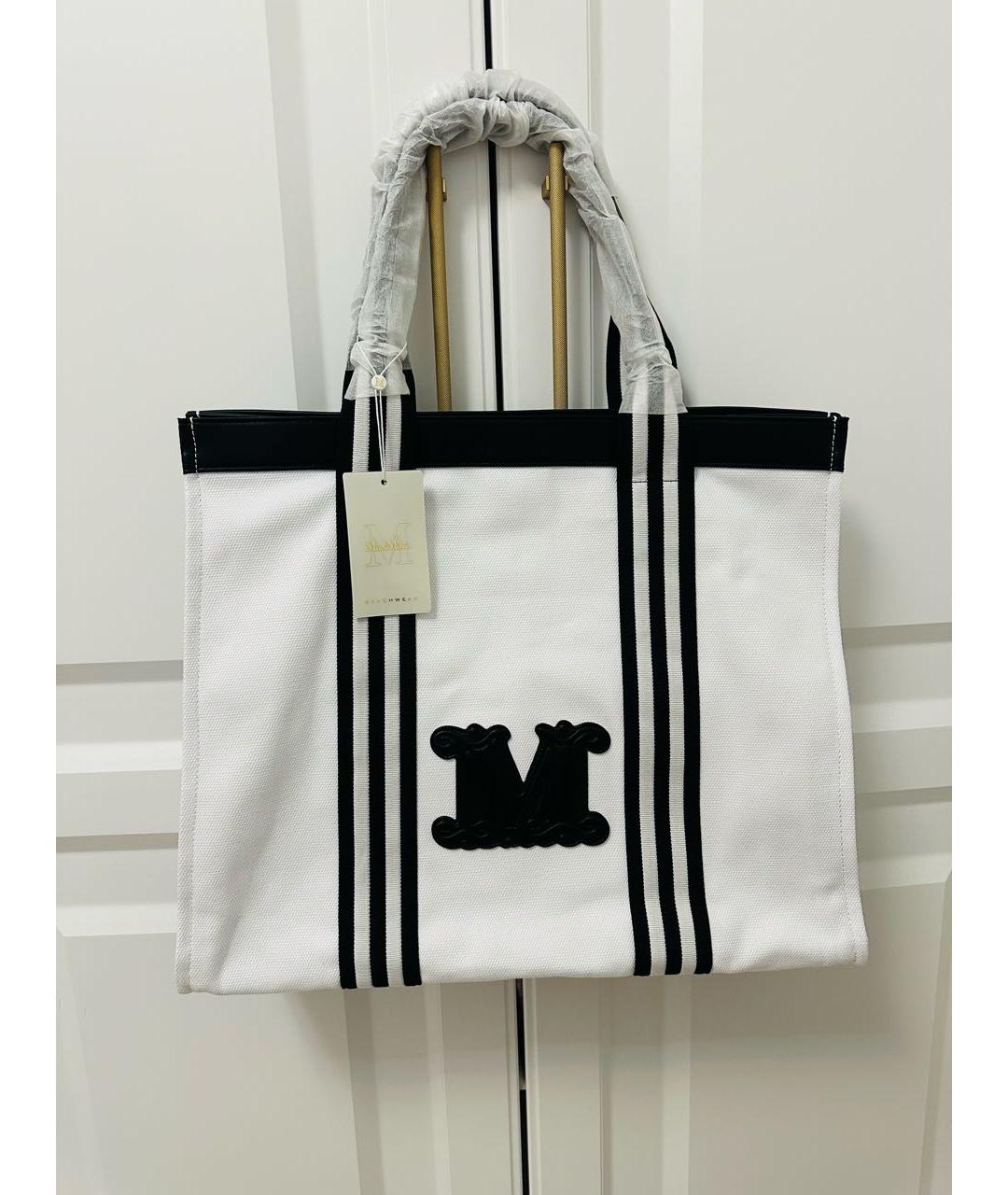 MAX MARA Белая пляжная сумка, фото 7