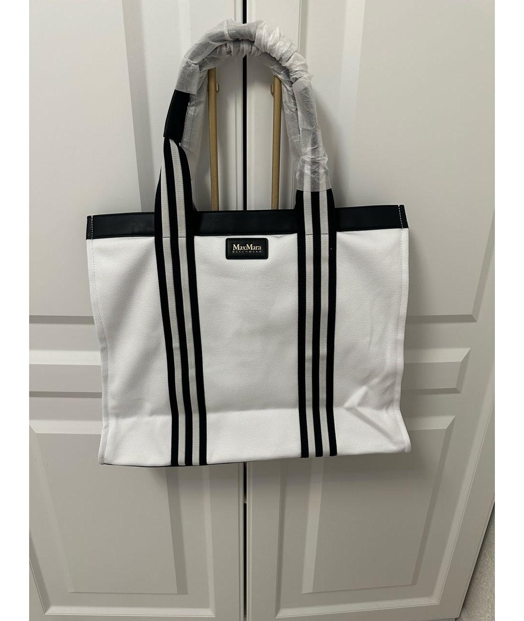 MAX MARA Белая пляжная сумка, фото 2