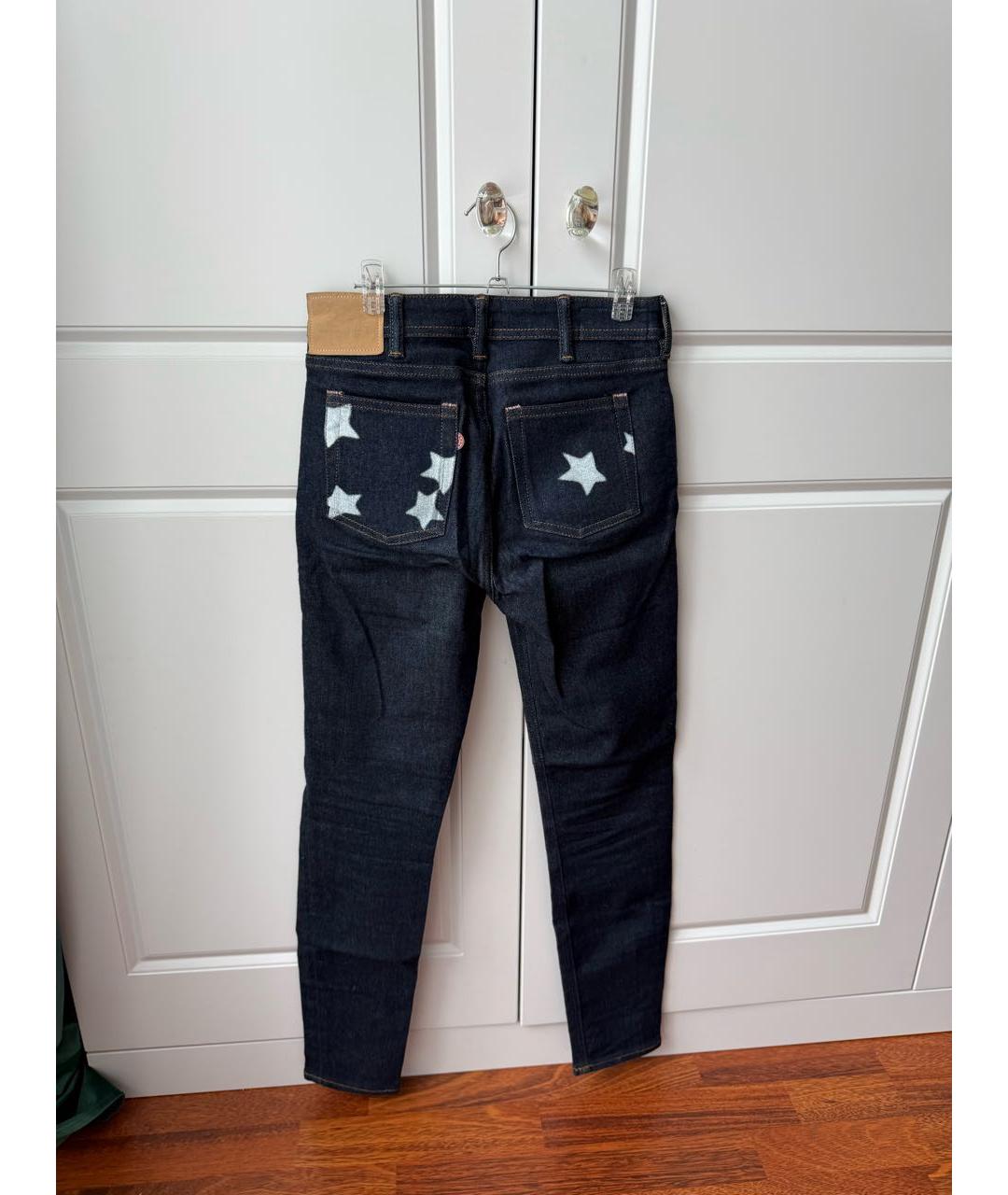 ACNE STUDIOS Темно-синие хлопко-эластановые джинсы слим, фото 2