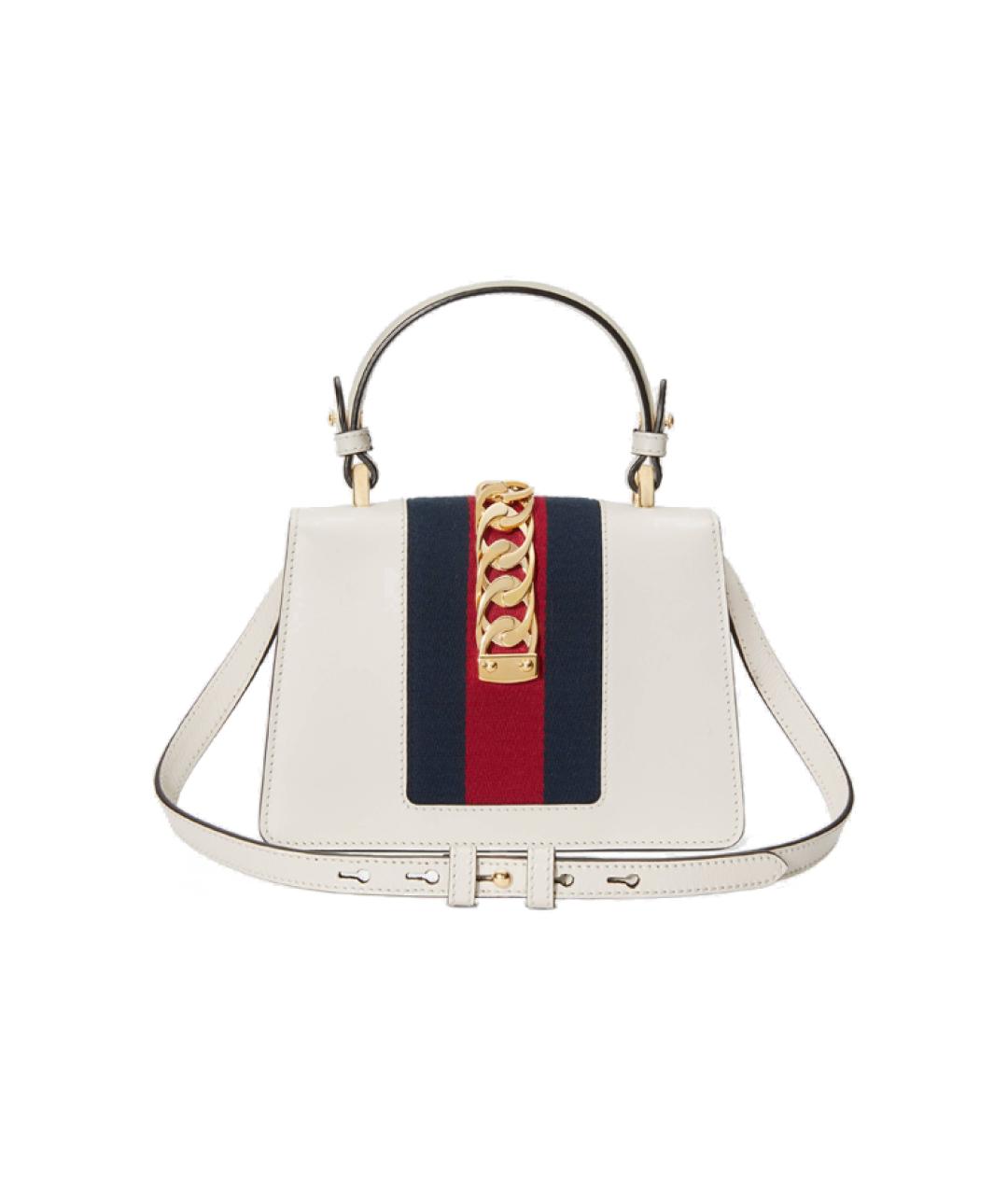 GUCCI Белая кожаная сумка через плечо, фото 4