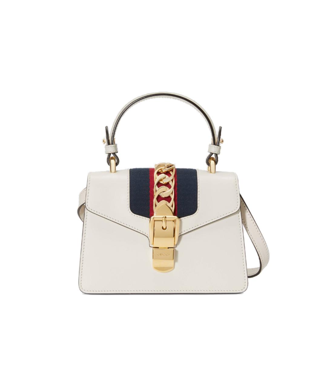 GUCCI Белая кожаная сумка через плечо, фото 2