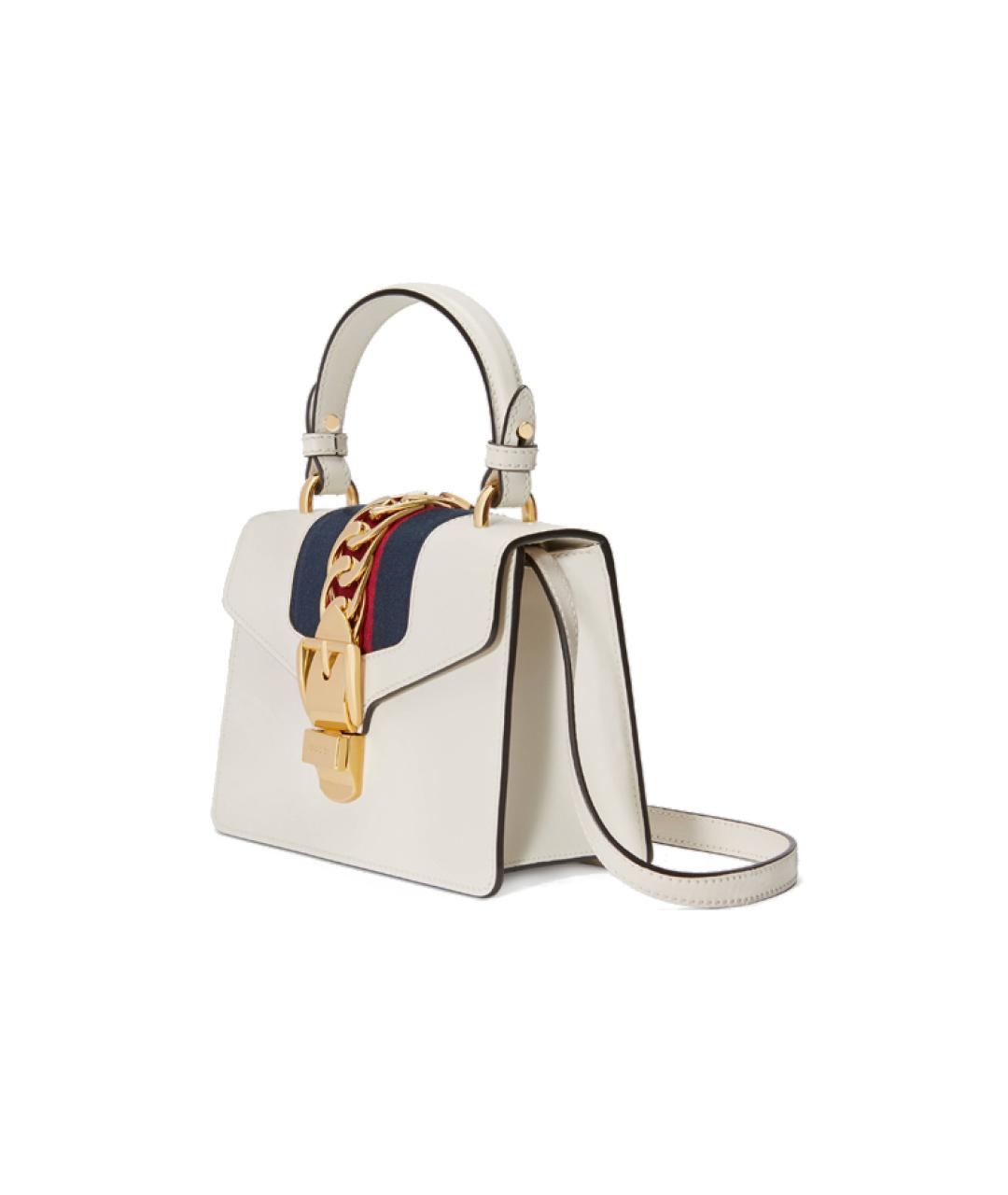 GUCCI Белая кожаная сумка через плечо, фото 3