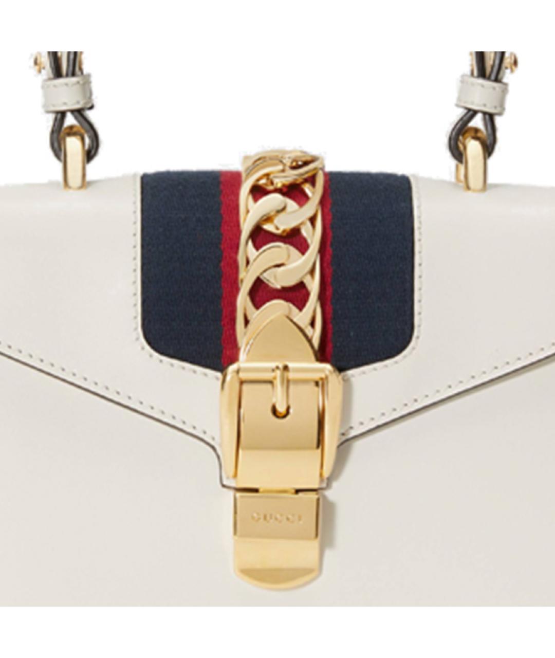 GUCCI Белая кожаная сумка через плечо, фото 8