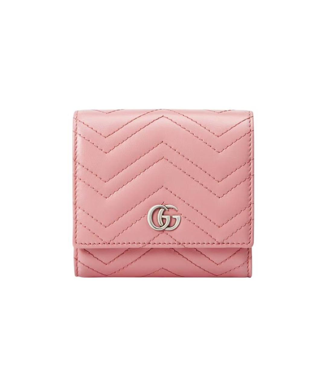 GUCCI Розовый кожаный кошелек, фото 1