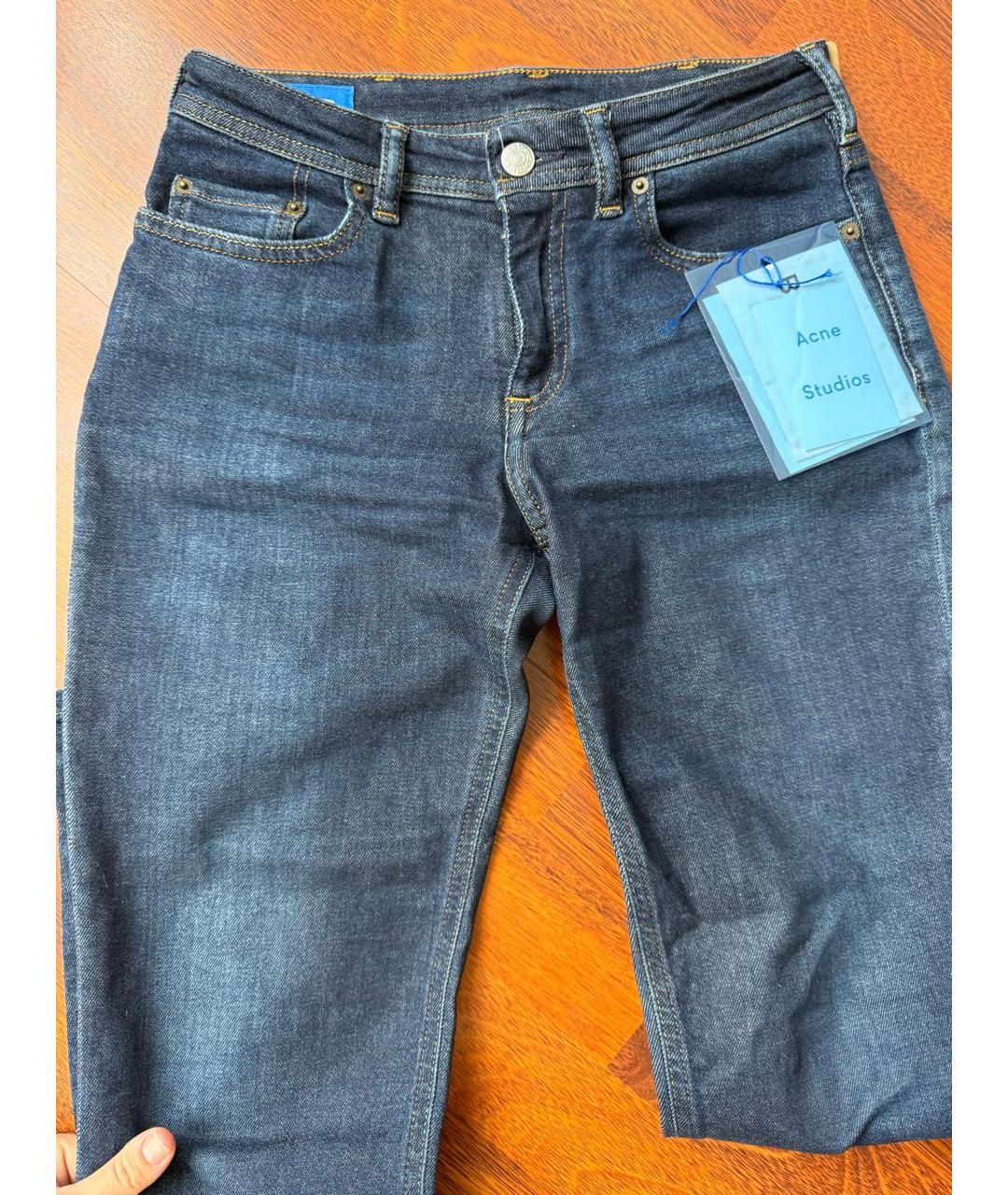 ACNE STUDIOS Синие хлопко-эластановые джинсы слим, фото 6