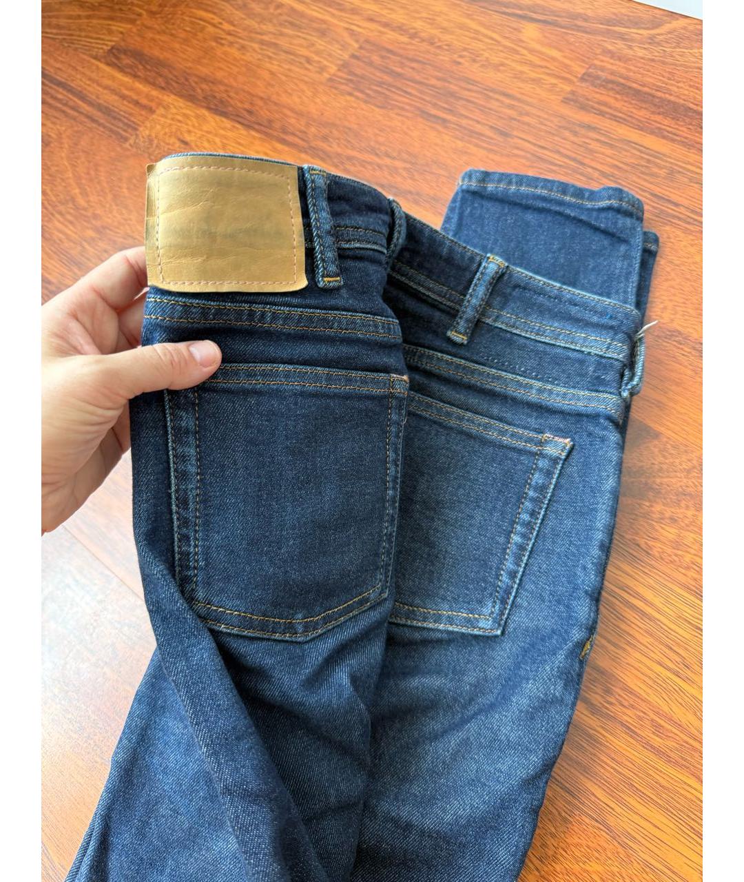 ACNE STUDIOS Синие хлопко-эластановые джинсы слим, фото 4