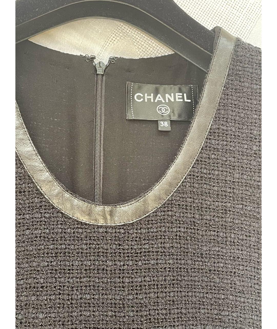 CHANEL Черное твидовое коктейльное платье, фото 3