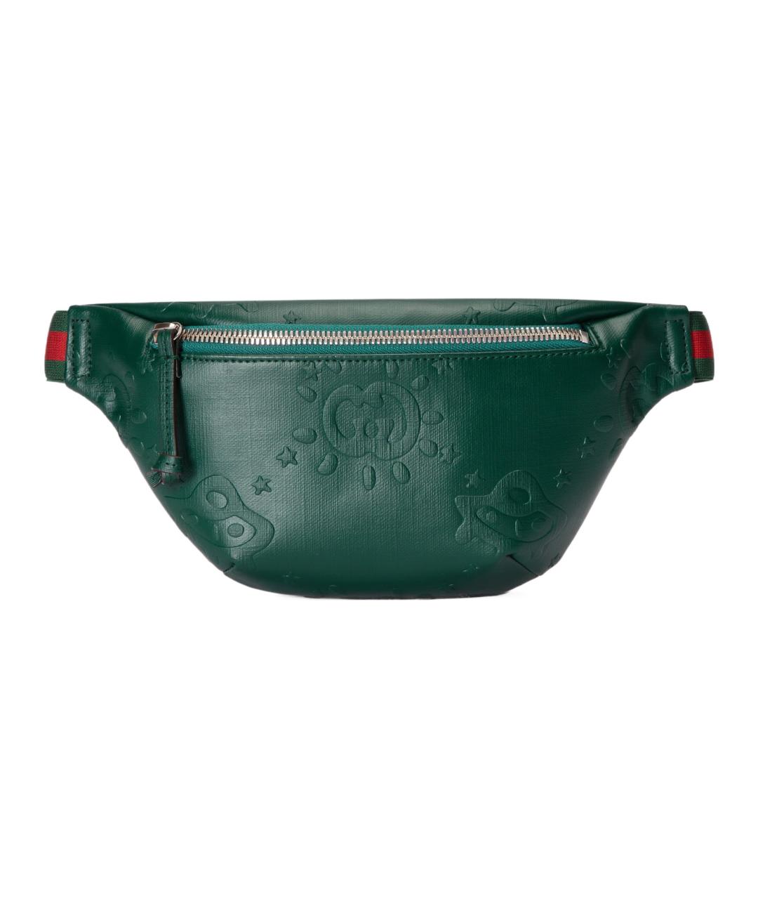 GUCCI Зеленая кожаная поясная сумка, фото 1