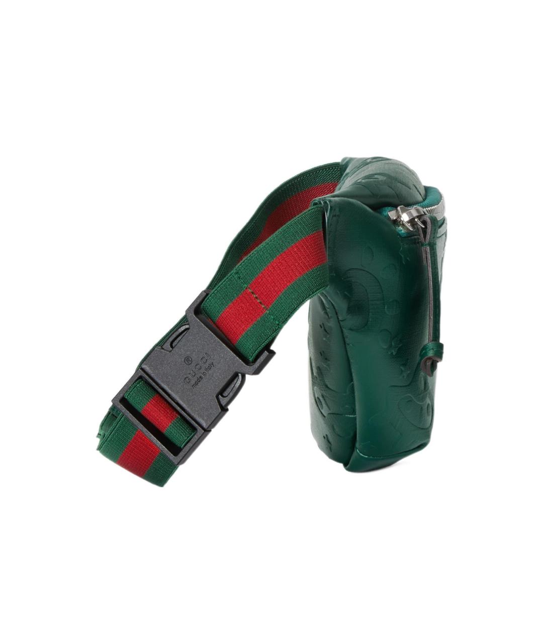 GUCCI Зеленая кожаная поясная сумка, фото 4