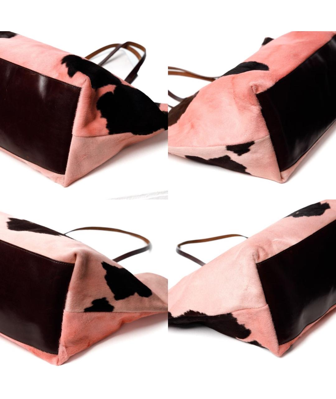 FENDI Розовая шерстяная сумка тоут, фото 4