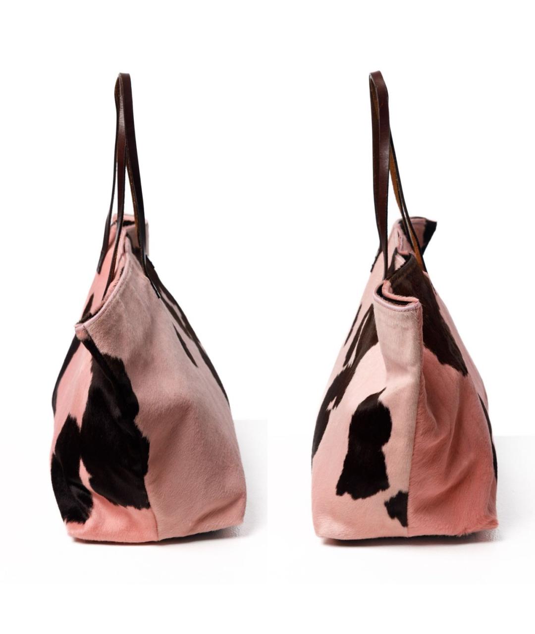 FENDI Розовая шерстяная сумка тоут, фото 3