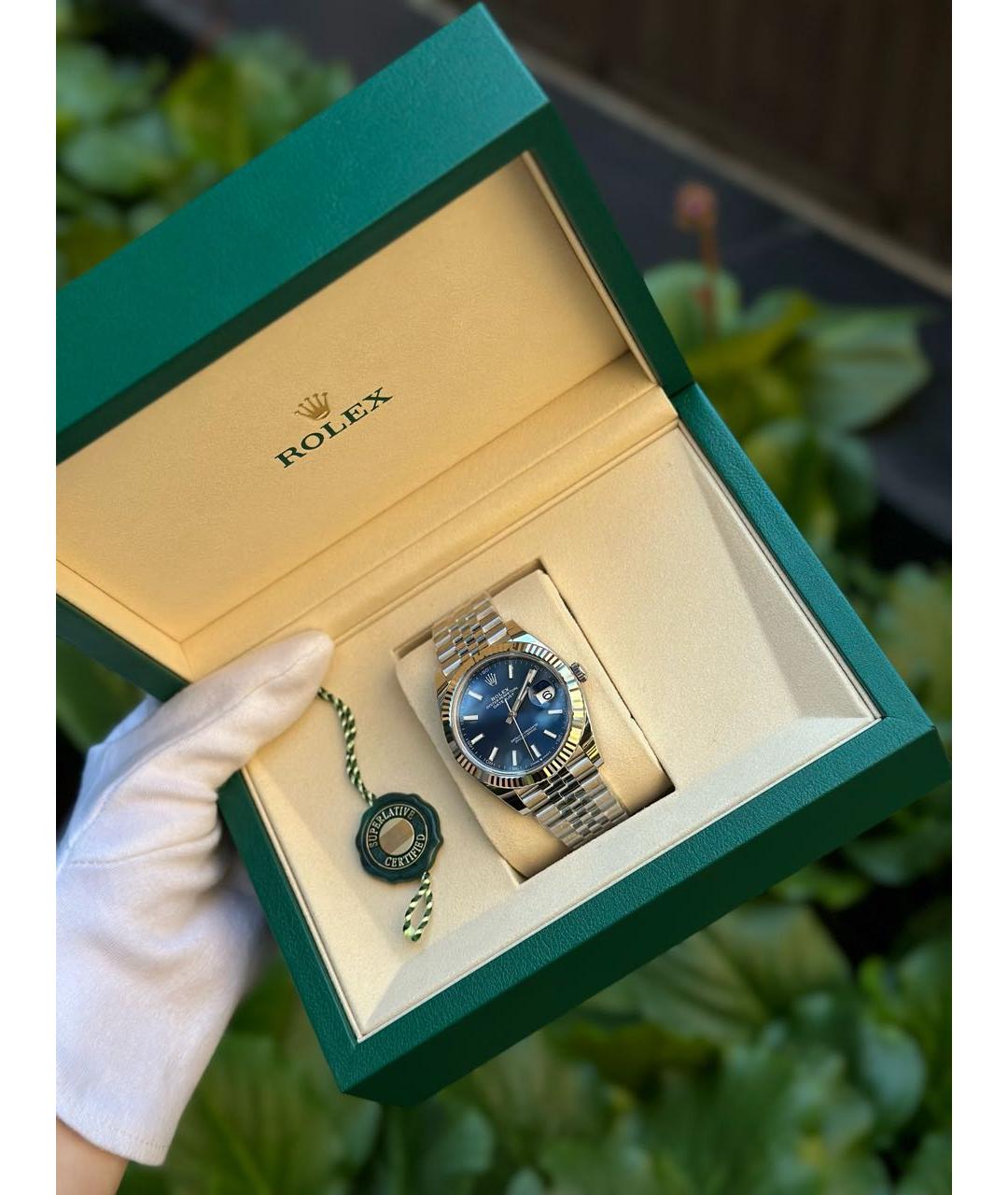 ROLEX Синие часы из белого золота, фото 8