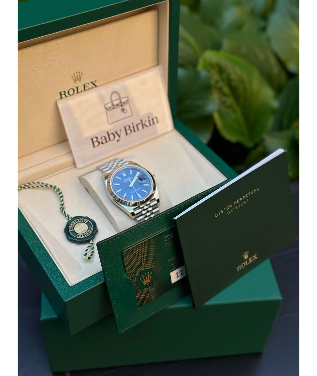 ROLEX Синие часы из белого золота, фото 5