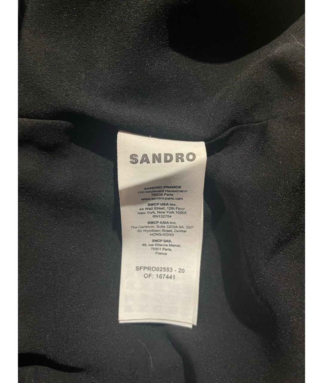 SANDRO Черное ацетатное повседневное платье, фото 6
