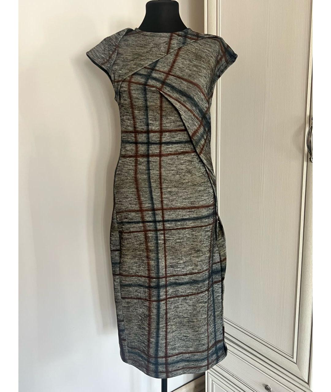 BOTTEGA VENETA Серое шерстяное повседневное платье, фото 2