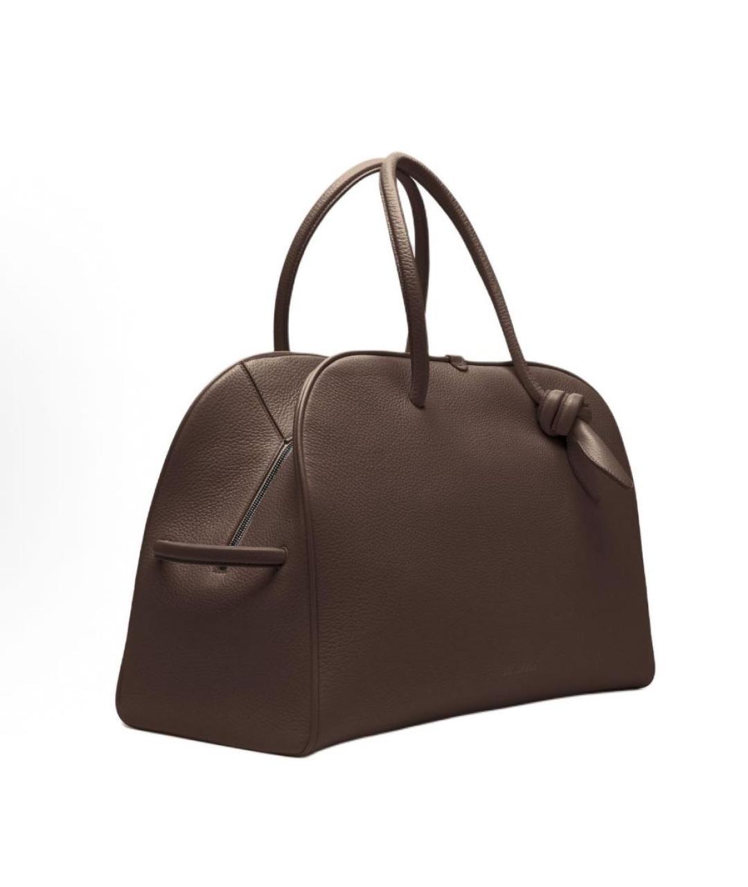 JACQUEMUS Коричневая кожаная сумка с короткими ручками, фото 3