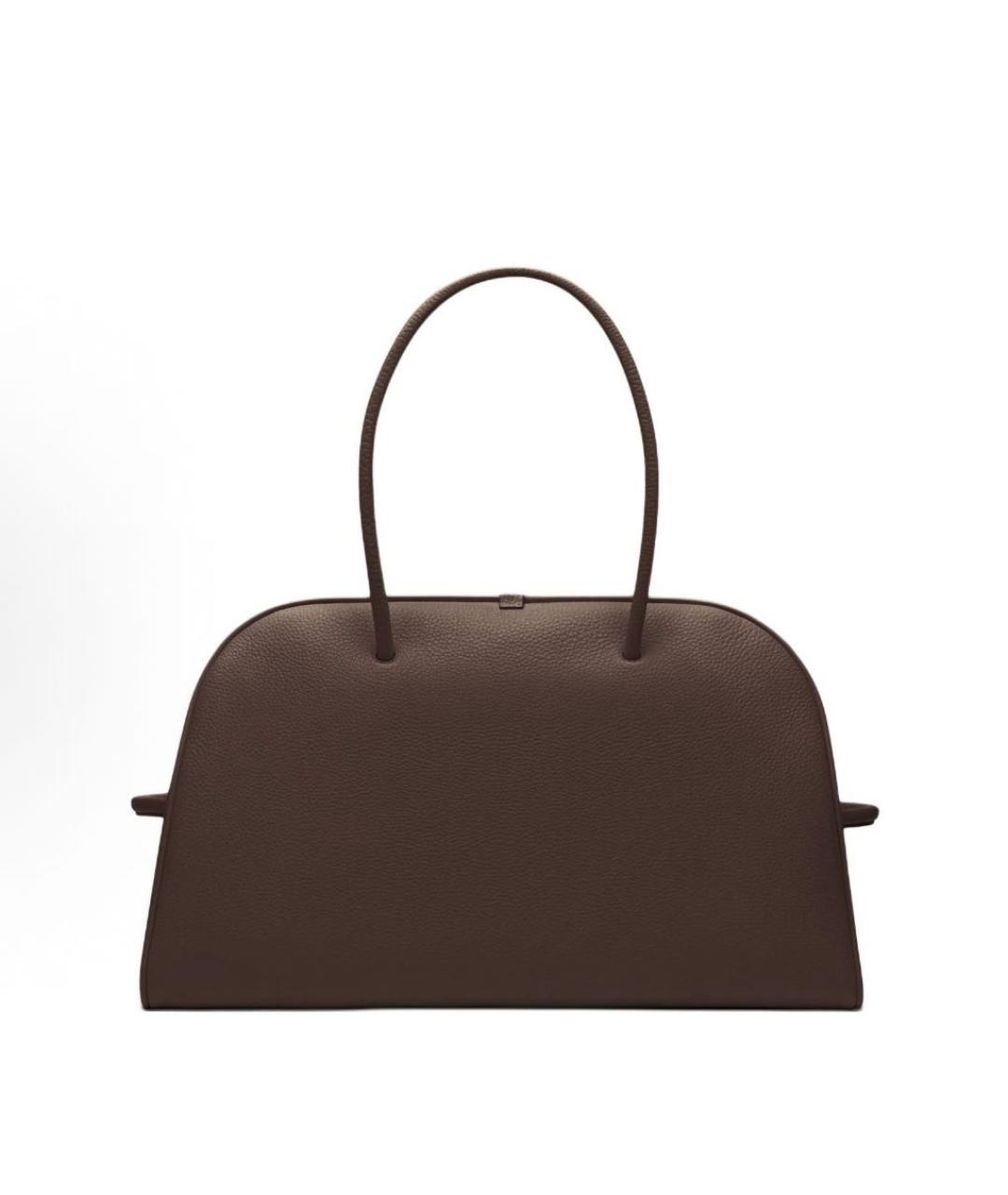 JACQUEMUS Коричневая кожаная сумка с короткими ручками, фото 4