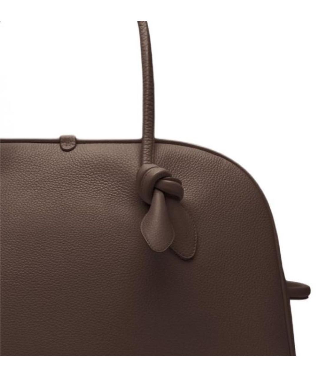 JACQUEMUS Коричневая кожаная сумка с короткими ручками, фото 5