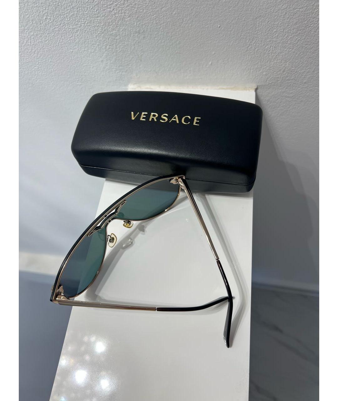 VERSACE Черные пластиковые солнцезащитные очки, фото 6