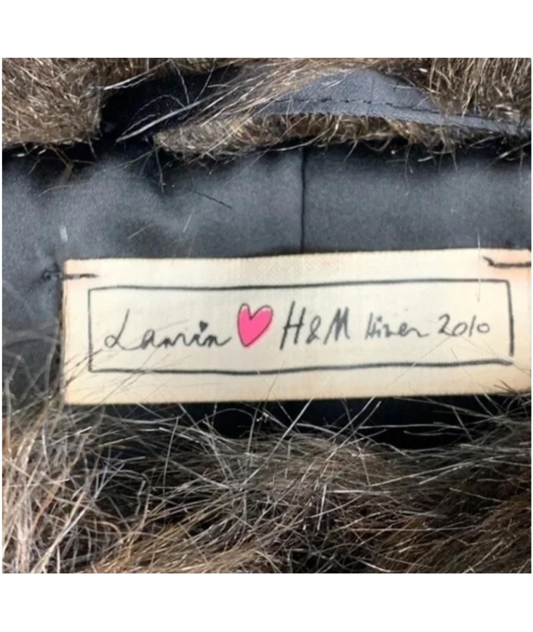 LANVIN Бежевая синтетическая шуба, фото 3