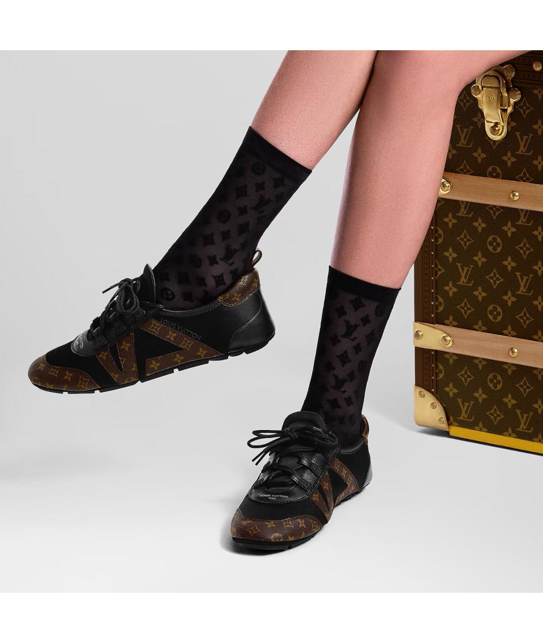 LOUIS VUITTON Черные замшевые кроссовки, фото 6