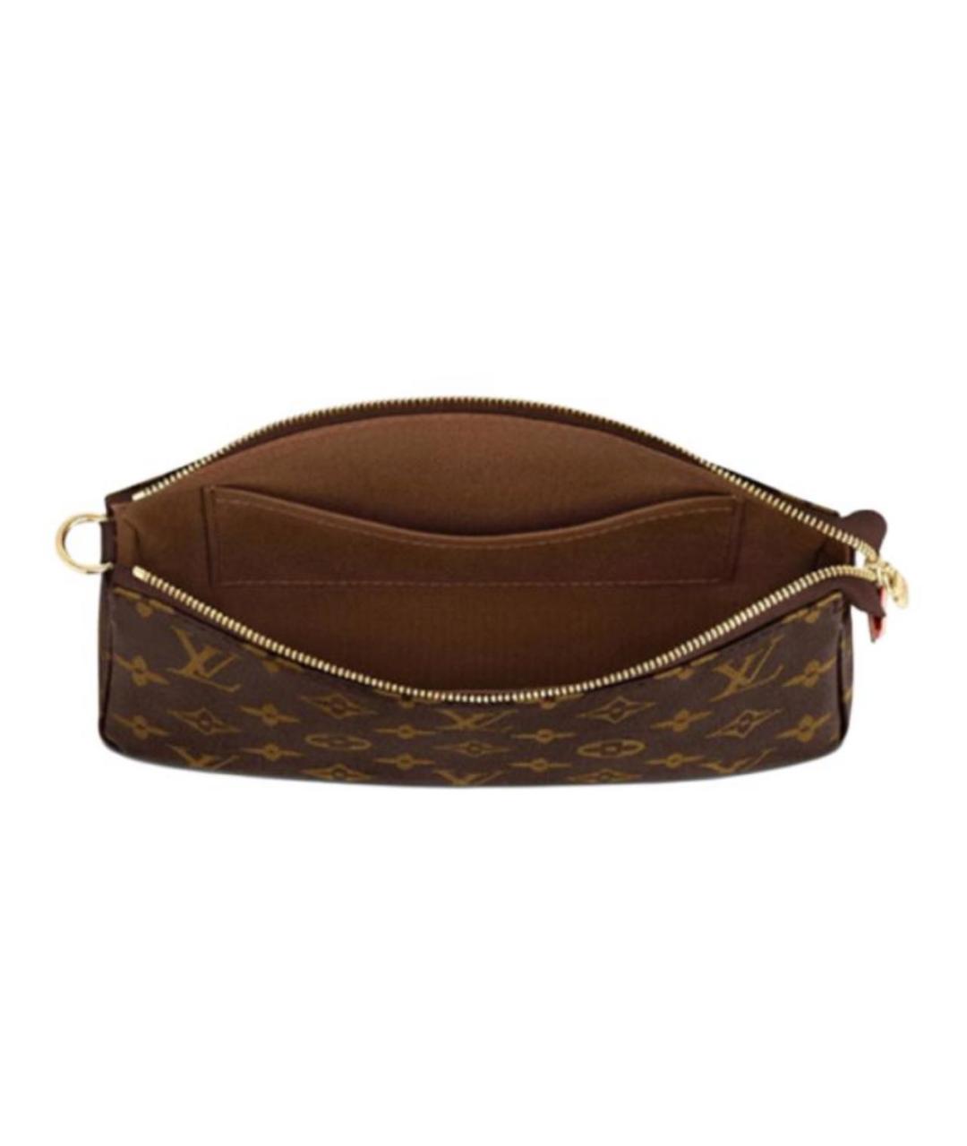 LOUIS VUITTON Коричневая кожаная сумка с короткими ручками, фото 2