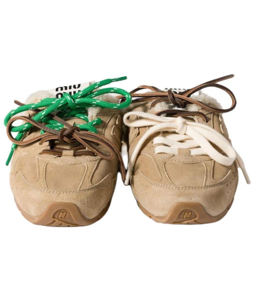 MIU MIU Коричневые замшевые мюли, фото 4