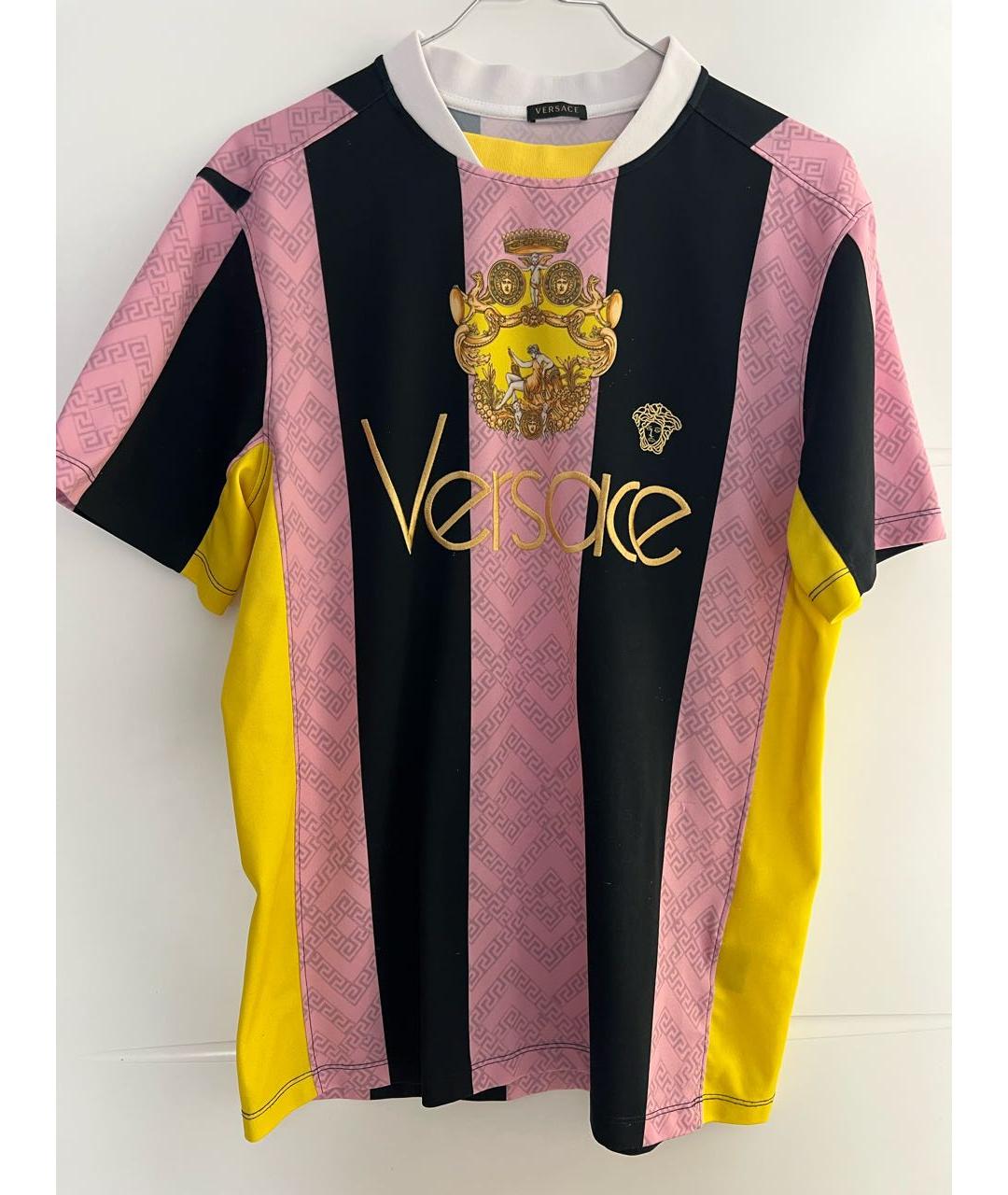 VERSACE Мульти полиэстеровая футболка, фото 8