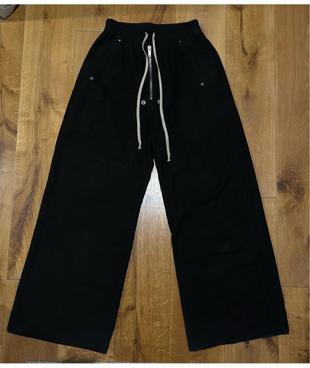 RICK OWENS Черные хлопковые брюки широкие, фото 4